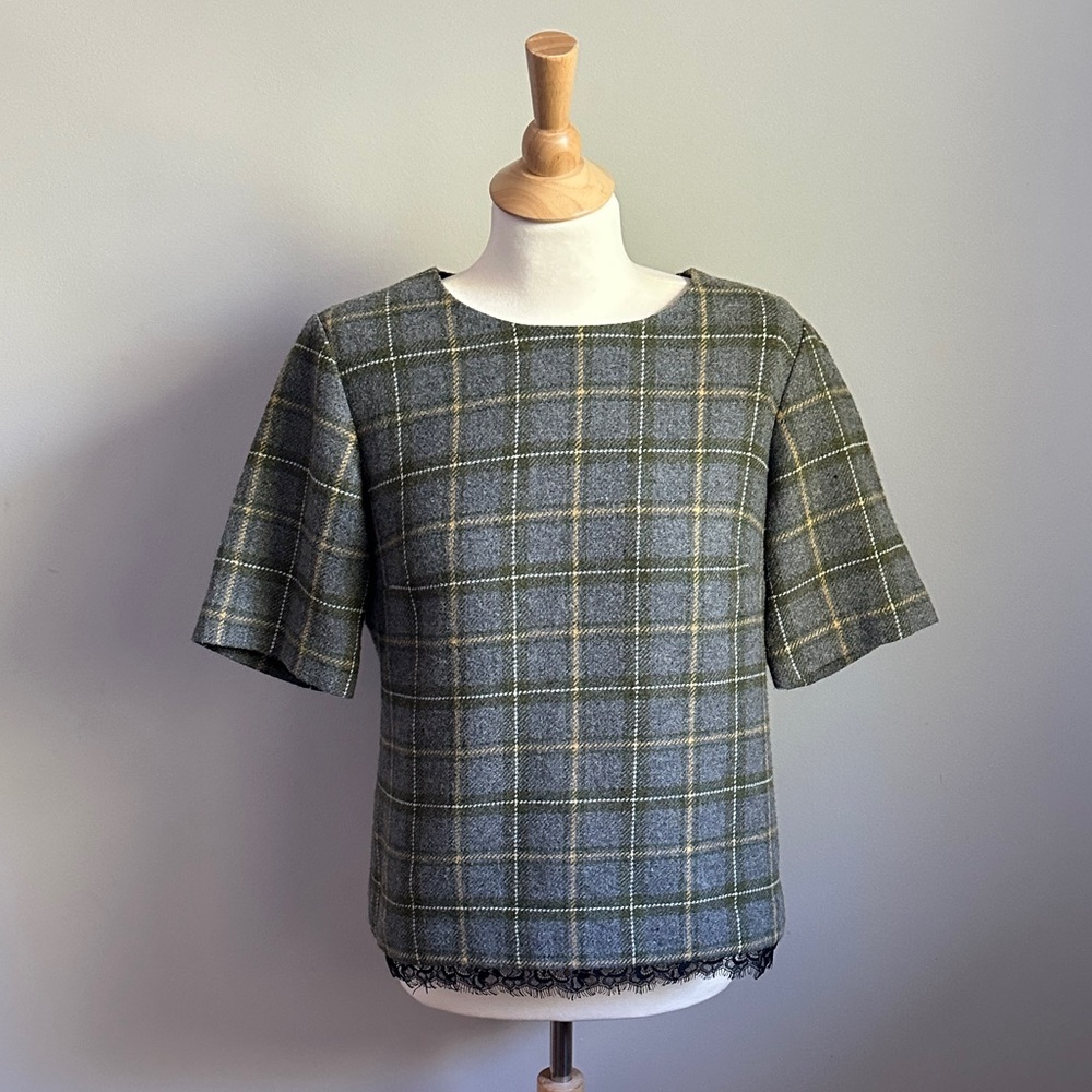 Banana Republic Plaid Wool Blouse